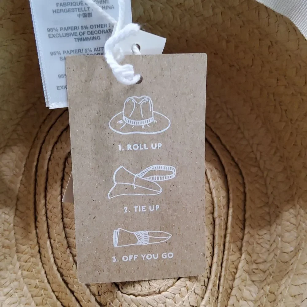 Madewell Packable Braided Straw Hat Size M/L
